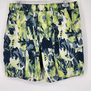 The North Face Hybrid Shorts Mens Medium Green  Blue Floral Class V FlashDry EUC